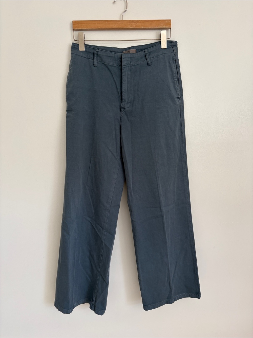 Kut from the Kloth Meg Women’s Wide-Leg Chinos in Slate Blue Size 6